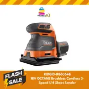 RIDGID R86064B 18V OCTANE Brushless Cordless 3-Speed 1/4 Sheet Sander
