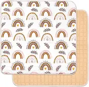 Pea Pod Baby Play Mats for Floor 50 x 50 x 1 inch Thick Playpen Baby Mat for Playing Ultra Soft Non-Slip Cushioned Crawling Mat Padding Foam Playmats for Babies and Toddlers Infants (Cute Rainbow)