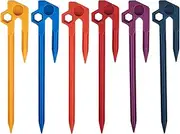 Tent Stakes Pegs - Professional Heavy Duty Ground Camping Stakes - Multi-Functional Outdoor Spikes for Tent Hiking Family Friends Colleagues
