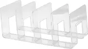 ROMISBABA Divided Desktop Document Storage Rack Stylish Compartment Organizer for Books Magazines Files Transparent Design for Office Study Desktops