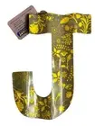 10" Letters for Wall Decor, Embossed Metal “J” Floral Design by Lori Seibert
