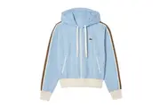 Lacoste Womens/Ladies Jacquard Monogram Full Zip Hoodie (Light Blue/White) - UTGT2184