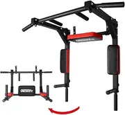 ONETWOFIT Multifunctional Wall Mounted Pull Up Bar/Chin Up bar, Dip Station for Indoor Home Gym Workout, Power Tower Set Training Equipment Fitness Dip Stand Supports to 440 Lbs
