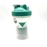 New Medi Logo Blender Brand Bottle 20 oz. Shaker Cup Bottle w/ Whisk BPA Free