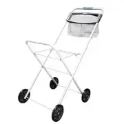 Hills Premium Laundry Trolley with Peg Basket Lightweight High Handle Foldable