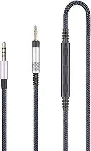 Audio Replacement Cable Compatible with Bose QC25, QC35, QC35II, QuietComfort 25 35 Headphones and Compatible with iPhone iPod iPad Apple Devices with in-Line Mic Remote Volume Control 4ft / 1.2m