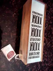 NEW Demdaco Wine Friends Good Times LED Lights Wood Wine Bottle Gift Box Decor