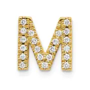 14k Diamond Initial M Charm