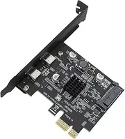 PCIe to USB 3.2 Gen 2 Card, Dual Type C High Speed 10Gbps PCI-E to USB 3.2 Expansion Card PC Internal USB Hub for Desktop PC for Windows for LINUX