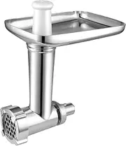 Gdrtwwh Meat Grinder Attachment Compatible with All Kenwood Chef and KMix Food Machines Includes 2 Sausage Stuffer Tubes, 4 Strainers and 1 Adapter