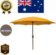 2.5m Round Market Outdoor Umbrella Patio Garden Beach Sunshade Canopy - Yellow