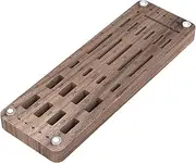Card Organiser, Walnut Wood Card Holder Box with 25 Slots for Card Storage Cards, Desktop Card Holder Organiser, Device, USB, TF, Type-C, Pin Card Case for