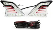 LED DRL Daytime Running Light Front Bumper Fog Lamps Assembly Accessories Compatible With Toyota Hilux Compatible With Vigo 2011 2012 2013 2014