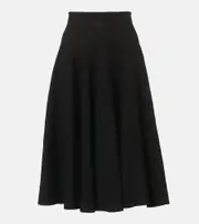 [The Row] The Row Jaliah linen and cotton-blend midi skirt AU 10 black