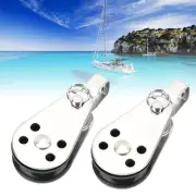 Alomejor 2pcs Sailing Pulley Heavy Duty Stainless Steel Nylon Pulleys Small HG