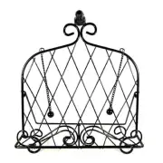 New Wrought Cast Iron Cook Book Stand Holder w/ Page Weights Bird Accent Metal