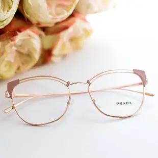 PRADA VPR62U 普拉達品牌眼鏡｜文藝復古粉膚圓框眼鏡 女生品牌眼鏡框【幸子眼鏡】