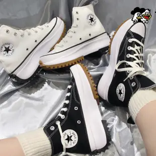 韓國代購 Converse Run Star Hike 厚底帆布鞋 黑色 白色 墨綠 鋸齒 增高 防滑 166800C