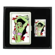 ZOMBIE D5 CIGARETTE CASE / WALLET & LIGHTER GIFT SET