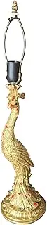 Table Lamp Base Replacement Only Resin Peacock Sculpture Lamp Holder Wide 7 Inch Height 27 Inch, Fit for 12-16 Inch Tiffany Stained Glass Lampshade KeYJ
