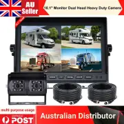 10.1" Quad Monitor Dual Head Heavy Duty Rear View Reversing Camera 12-36V Trucks