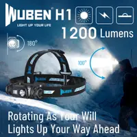 在飛比找蝦皮購物優惠-【錸特光電】WUBEN H1 1200流明 高亮 USB充電