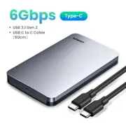 UGREEN HDD Case 2.5 6Gbps SATA to USB C 3.1 Gen 2 External Hard Drive Box Alumin