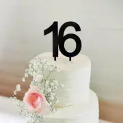 Acrylic Black Age 16 Cake Topper