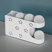 Magnetic Dryer Ball Holder for Laundry Room,Automatic Dryer Balls Roller Chute Container & Organizer,Dryer Ball Dispenser for Storage,Dryer Ball Basket (White+Balls)