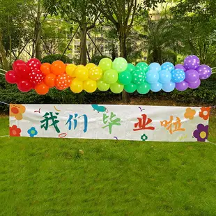 氣球派對 生日氣球 生日氣球 生日快樂橫幅背景布氣球幼稚園畢業海報裝飾派對場景布置拍照道具『cyd22414』