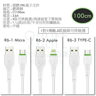 【九元生活百貨】HANG 快充傳輸線/1米 R6-3 Type-C 抗折彎 高速傳輸 2.6A充電線 安卓