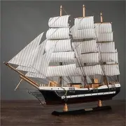 80CM Sailboat Model Wooden Handcrafted Boat Male Graduation Gift Female Bedroom Decorative Handicraft Children's Room