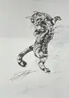 Samuel Moffat Original original Cat Ink Drawing.