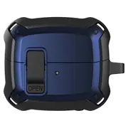 For Samsung Galaxy Buds 3 Case, Switch & Hook Protective Armour Cover, Black Blue