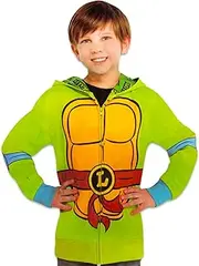[Nickelodeon] Teenage Mutant Ninja Turtles Hoodie for Kids - Leonardo Sweatshirt with Hood for Boys | Teenage Mutant Ninja Turtles Halloween Costume Hoodie (Size Small/Medium), Tmnt Hoodie, 4-10