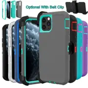 For iPhone 15 14 13 12 11 Pro XS MAX Defender Rugged Shockproof Case &Belt Clip