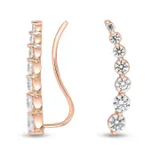 1.2 CT. T.W. Journey Diamond Crawler Earrings in 10K Rose Gold