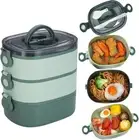 Bento Box Lunch Container Stackable 3 Layers Meal Prep Lunch Box Green
