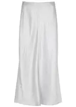 Vince Panelled Satin Midi Skirt - Silver - 8 (UK12 / M) 8 (UK12 / M)