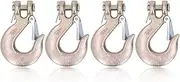 Clevis Slip Hook,Clevis Grab Hooks Grade,Premium 4-Pack Gold Heavy Duty Clevis Slip Hooks - 4300 Lbs Forged Steel Safety Hooks for Industrial Lifting and Towing Applications