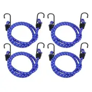 4Pcs Bungee Cord with Hooks 31" Rubber Bungee Cords for Outdoor, Blue
