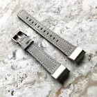 Gray Color Soft Leather Strap Band with White Stitches for Fitbit Charge 6 5 4