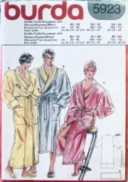 Burda Sewing Pattern 5923 | Unisex Dressing Gown Robe | fits Chest/Bust 92-112cm
