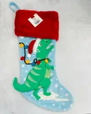 Childs' Dinosaur Holiday Christmas Plush 3D Stocking Fireplace Mantle Home Decor