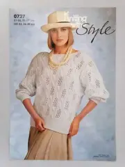 LADIES' SWEATER, Lacy design, 81-97cm, 8ply - KNITTING WITH STYLE Pattern 0727