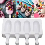 4 CELL SILICONE ICE CREAM MOLD POPSICLE MOLDS DIY HOMEMADE D