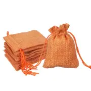 2.7x3.5 Inch Burlap Bags with Drawstring, 50 Pcs Linen Gift Bags, Orange