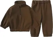 [CsgrFagr] Youth 2Pcs Brushed Fleece Sweatsuit Hooded Pullover Tracksuit Kids Boys Girls Sweatshirt + Christmas