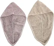 Healeved 2pcs Coral Velvet Dry Hair Cap Women Bath Wrap Hair Turban Towel Haircare for Women