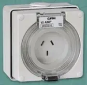 Clipsal INDUSTRIAL SURFACE SOCKET 250V 10A 2-Flat Pins & Round Earth, White